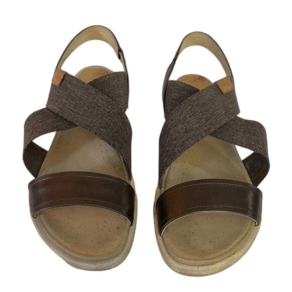 Ecco Damara Leather & Stretch Comfort Sandals Size 11 - Picture 4 of 10